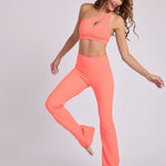 Onzie Rib Studio Flare Legging Pant Peach Punch Pantolon