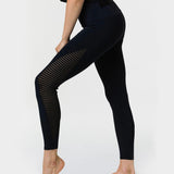 Onzie Shape Midi Legging Black Stripe Mesh Tayt