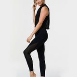 Onzie Shape Midi Legging Black Stripe Mesh Tayt