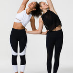 Onzie Shape Midi Legging Black Stripe Mesh Tayt