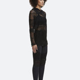 Alala Shore Hoodie in Black Lace Sweatshirt