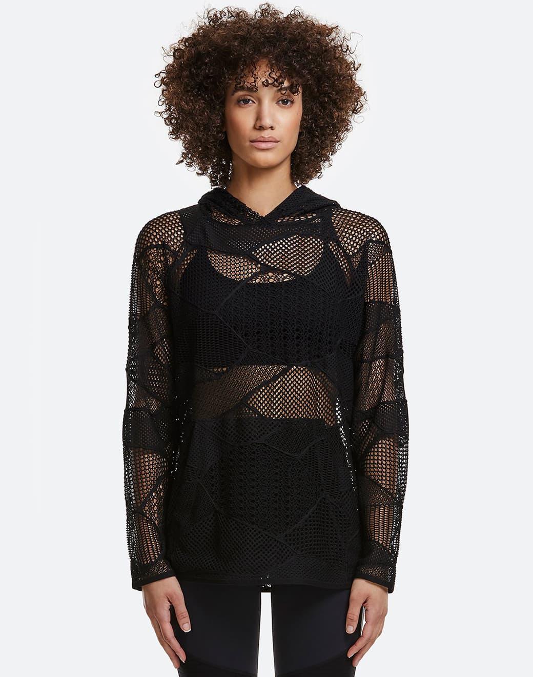 Alala Shore Hoodie in Black Lace Sweatshirt