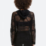 Alala Shore Hoodie in Black Lace Sweatshirt