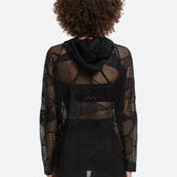Alala Shore Hoodie in Black Lace Sweatshirt