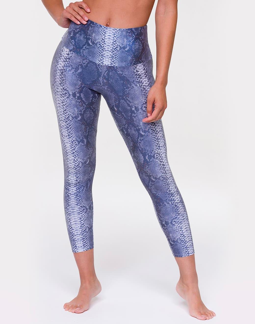 Onzie Snake Foil Midi Legging Blue Mamba Tayt