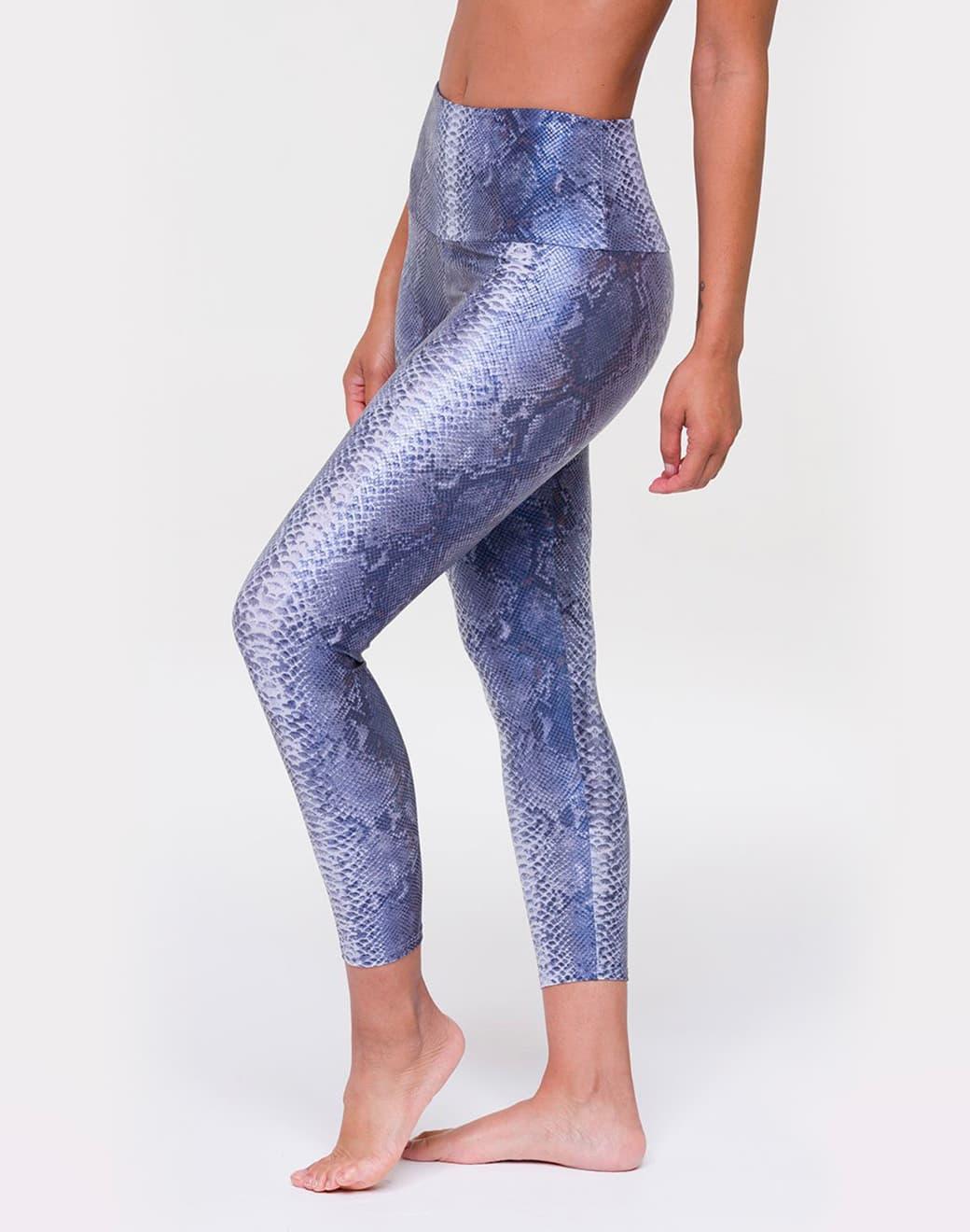 Onzie Snake Foil Midi Legging Blue Mamba Tayt