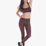 Varley Sofia Compression Claret Croc Spor Tayt
