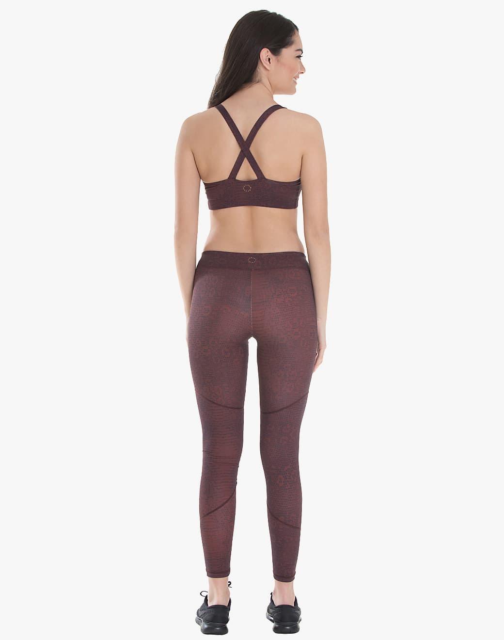 Varley Sofia Compression Claret Croc Spor Tayt