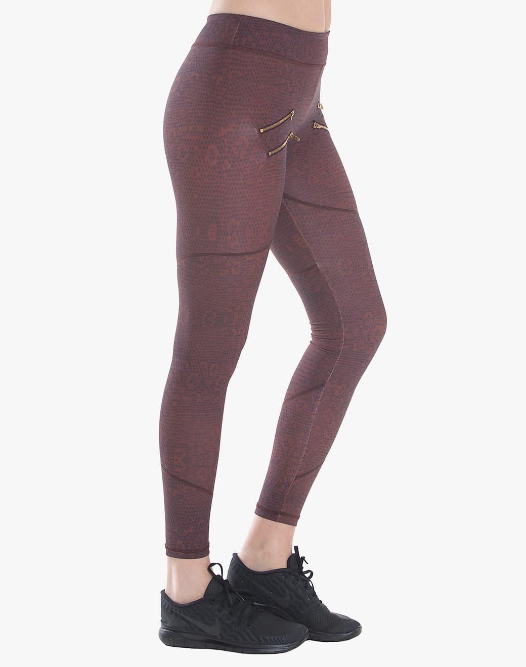 Varley Sofia Compression Claret Croc Spor Tayt