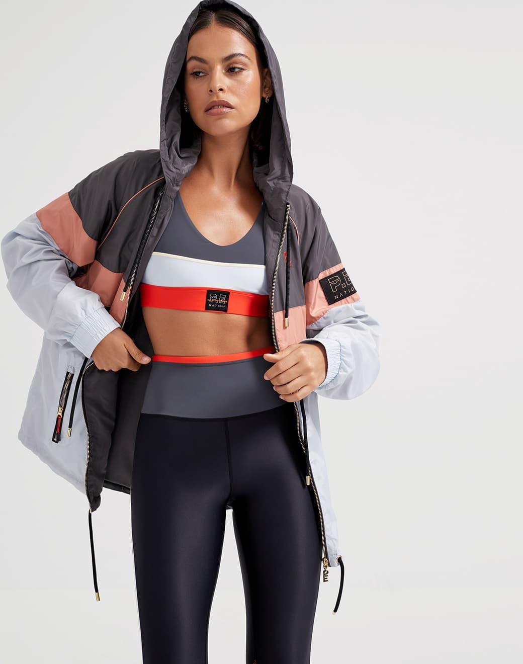 P.E Nation Speed Cut Jacket in Charcoal Spor Ceket