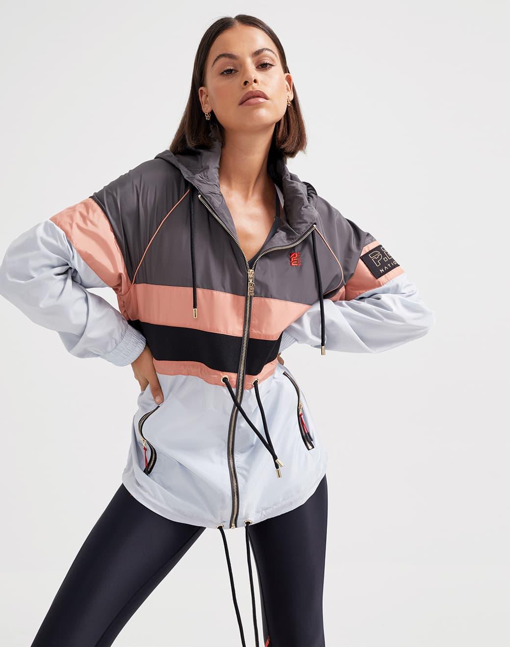 P.E Nation Speed Cut Jacket in Charcoal Spor Ceket