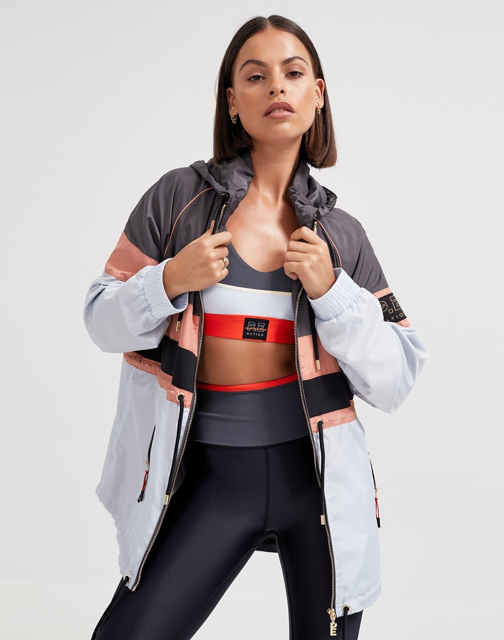 P.E Nation Speed Cut Jacket in Charcoal Spor Ceket