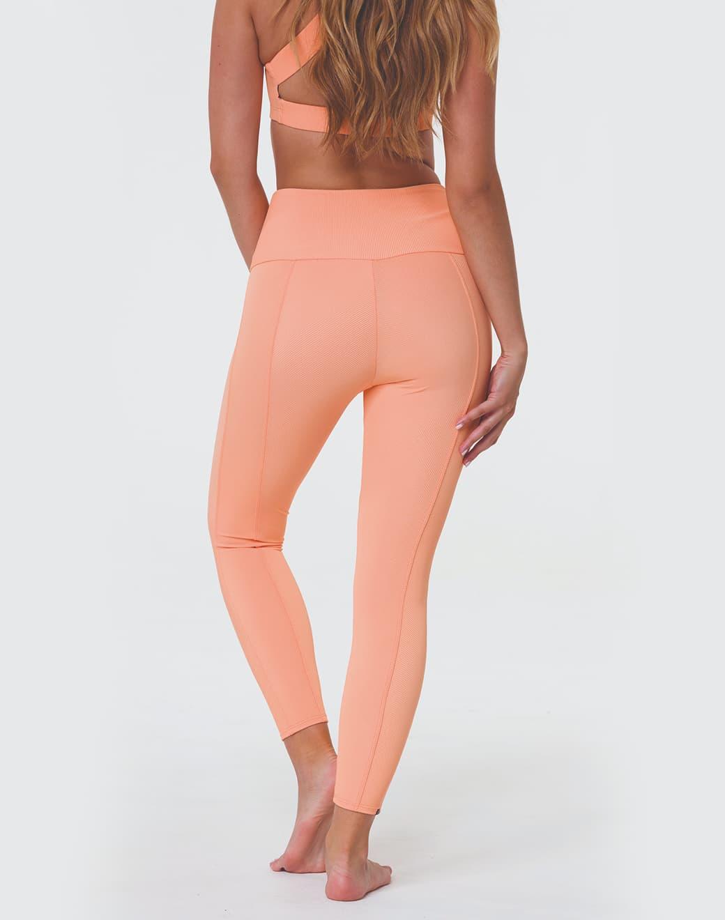Onzie Sweetheart Midi Legging Cantaloupe Rib Tayt