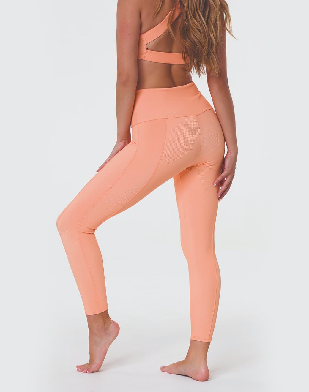Onzie Sweetheart Midi Legging Cantaloupe Rib Tayt