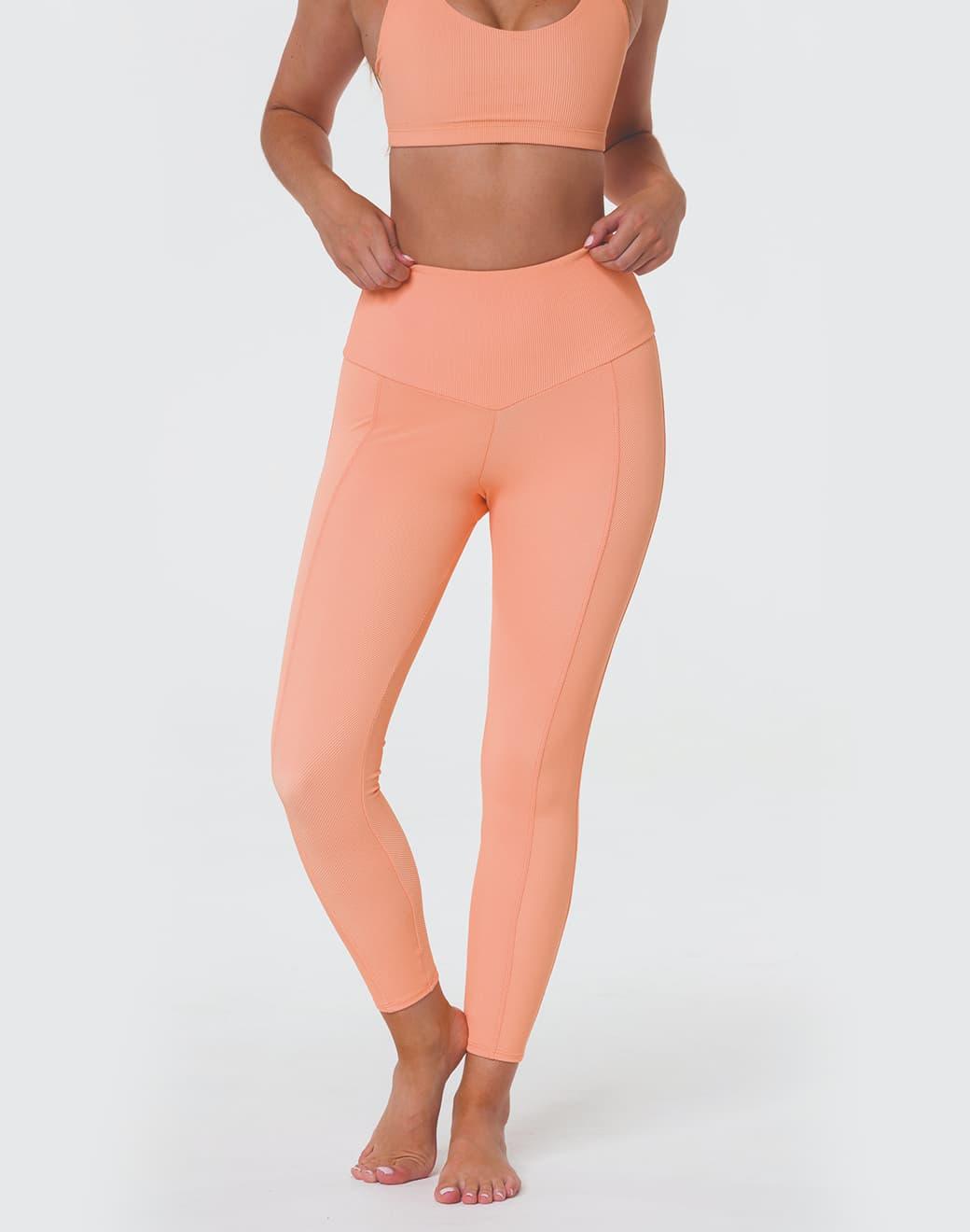 Onzie Sweetheart Midi Legging Cantaloupe Rib Tayt