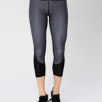 Vie Active Taryn Crop Black Microgrid Spor Tayt