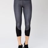 Vie Active Taryn Crop Black Microgrid Spor Tayt