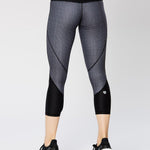 Vie Active Taryn Crop Black Microgrid Spor Tayt