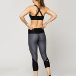 Vie Active Taryn Crop Black Microgrid Spor Tayt