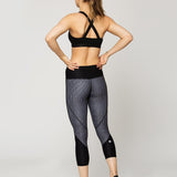 Vie Active Taryn Crop Black Microgrid Spor Tayt