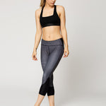 Vie Active Taryn Crop Black Microgrid Spor Tayt