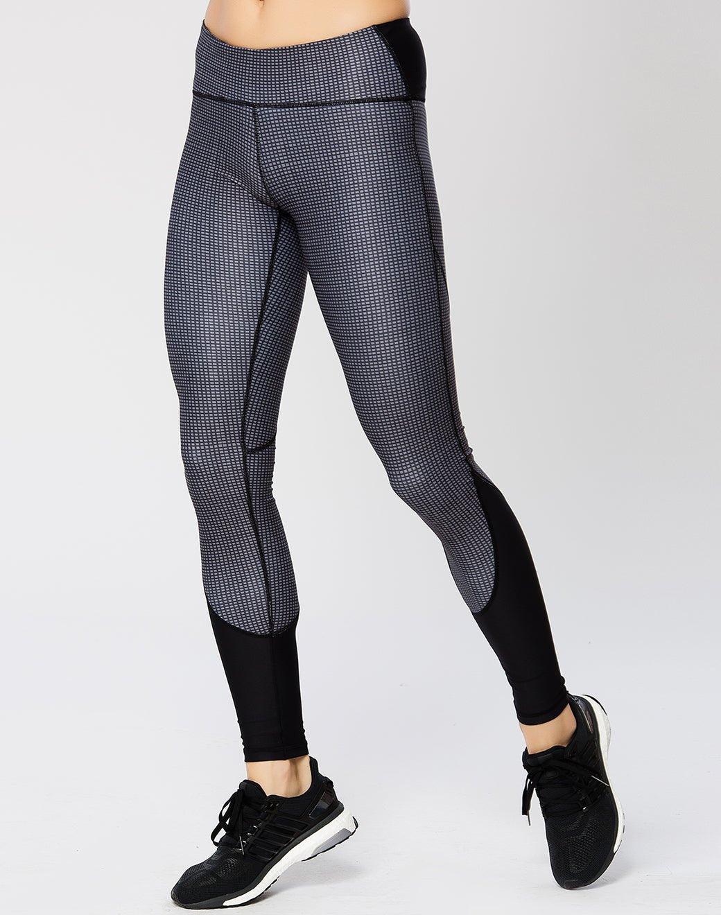 Vie Active Taryn Full Length Black Microgrid Spor Tayt